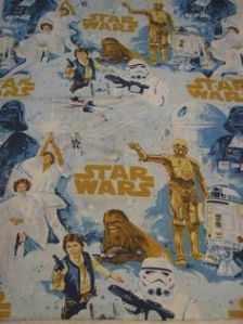 The infamous Star Wars sheets. I also had a flannel blanket but we buried my dead dog in it.